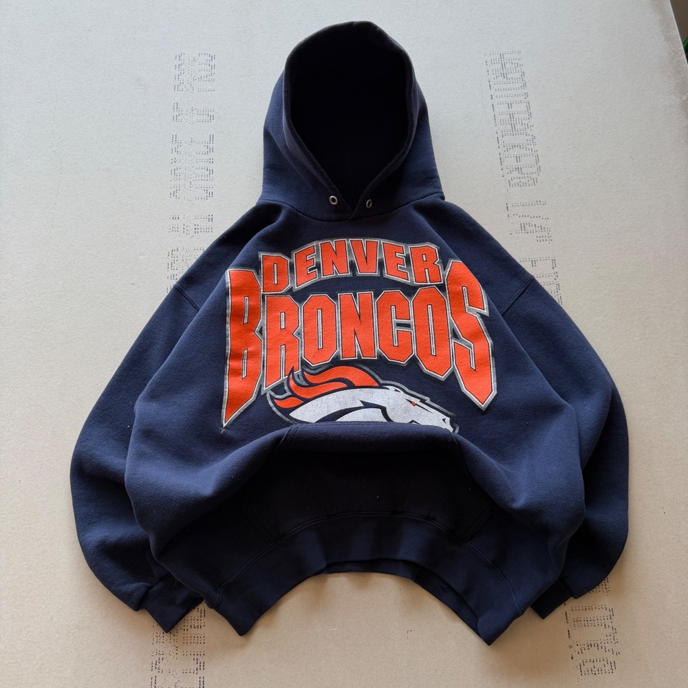 Vintage 90's Logo 7 Denver Broncos Hoodie